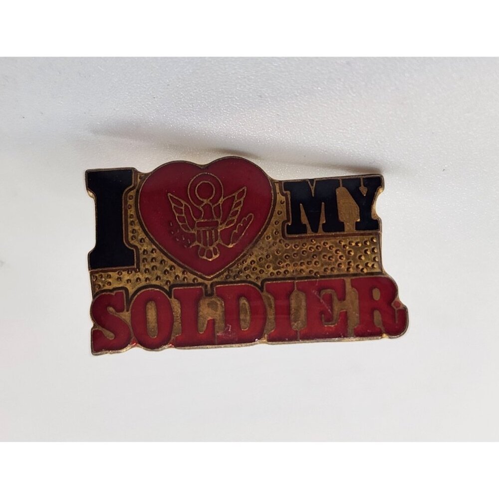 I Love My Soldier Pin Military Wife Lapel Pin Vintage‎ Military Pin